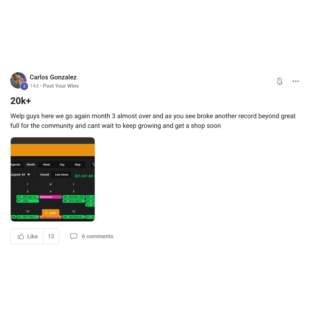 Member win posted in the Driven Elite community
