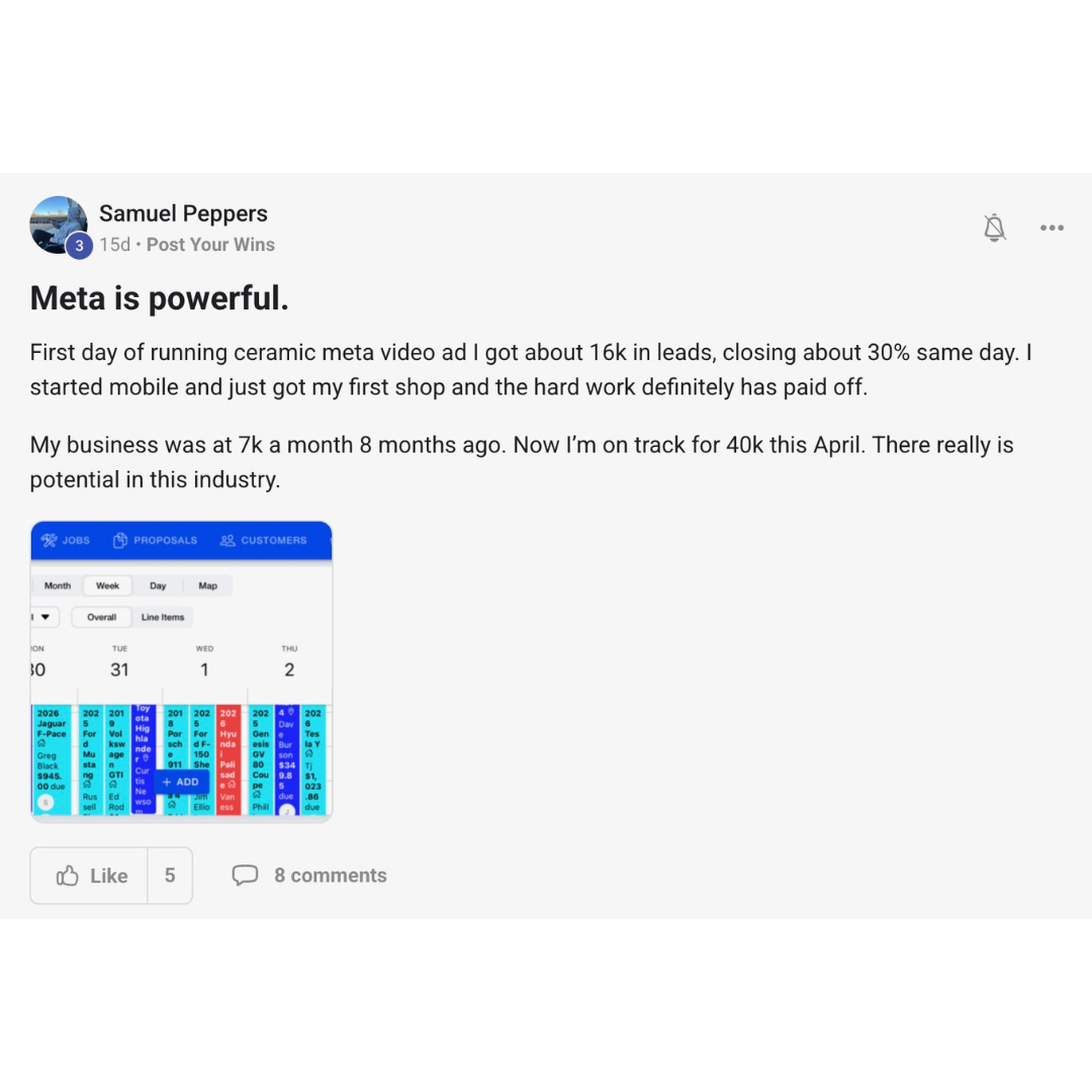 Member win posted in the Driven Elite community
