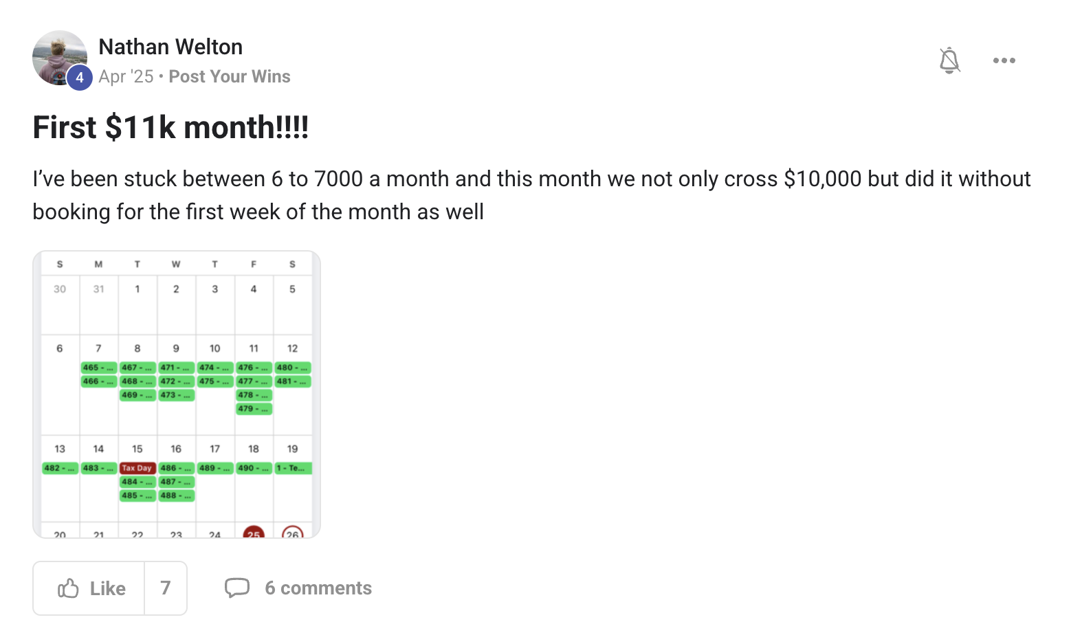Member win posted in the Driven Elite community