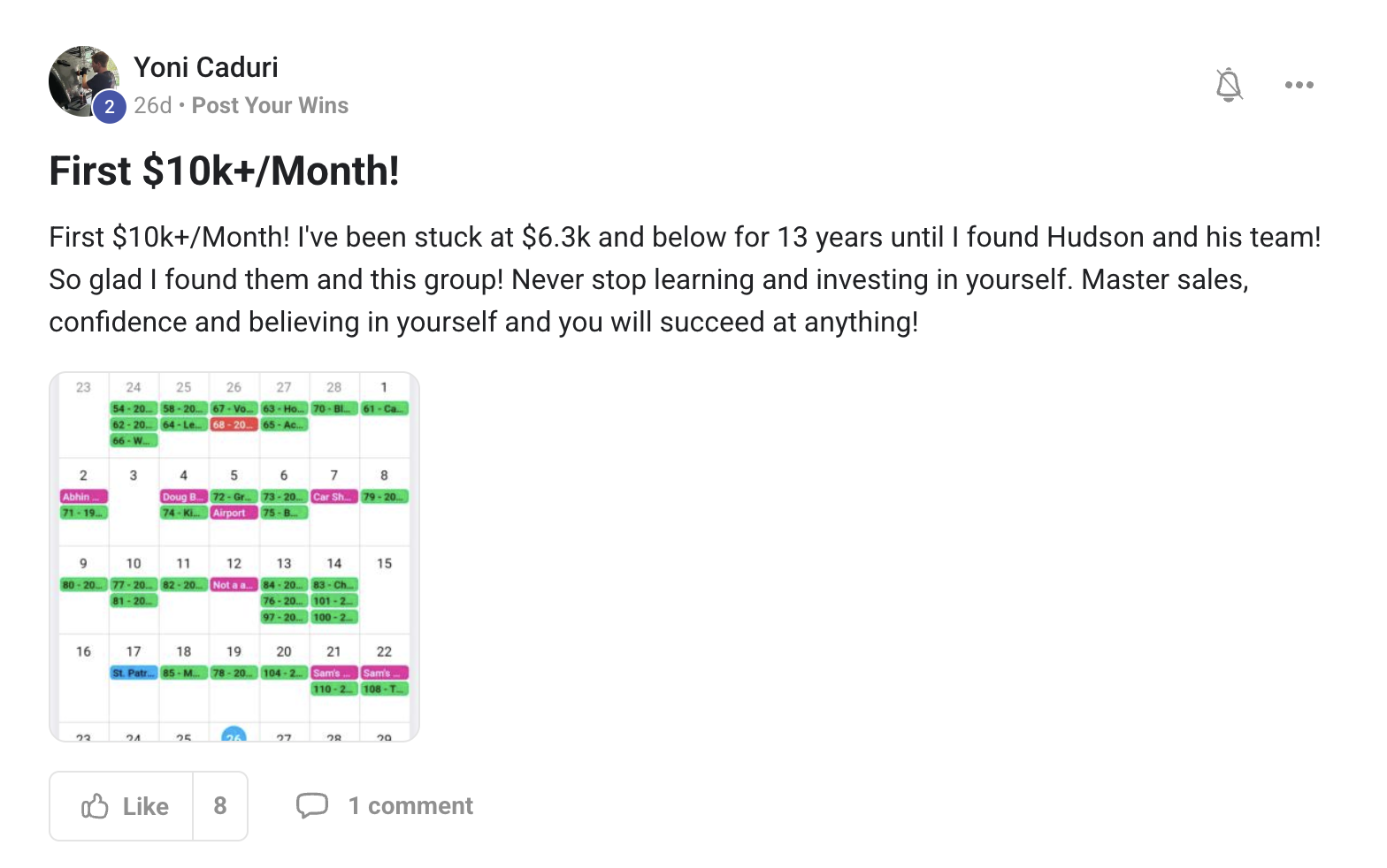 Member win posted in the Driven Elite community