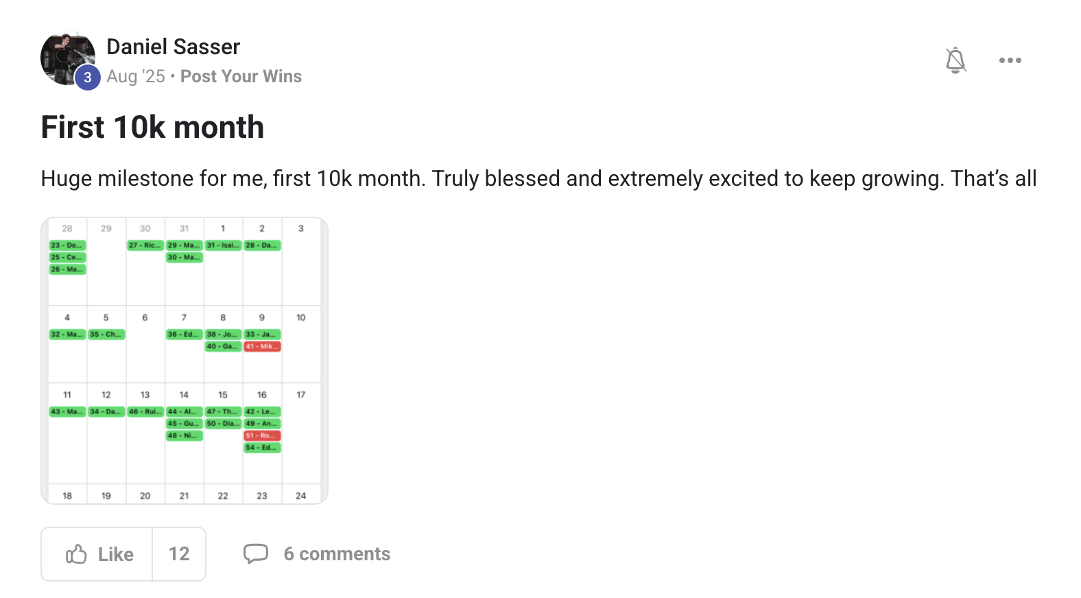 Member win posted in the Driven Elite community